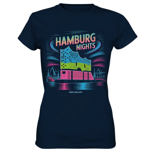 Hamburg Nights Neon City Vibes  - Ladies Premium Shirt Bright Lights Arts