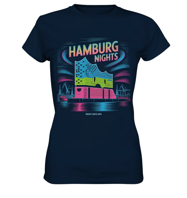 Hamburg Nights Neon City Vibes  - Ladies Premium Shirt Bright Lights Arts
