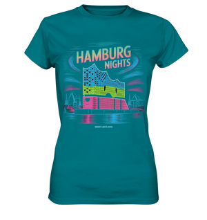 Hamburg Nights Neon City Vibes  - Ladies Premium Shirt Bright Lights Arts