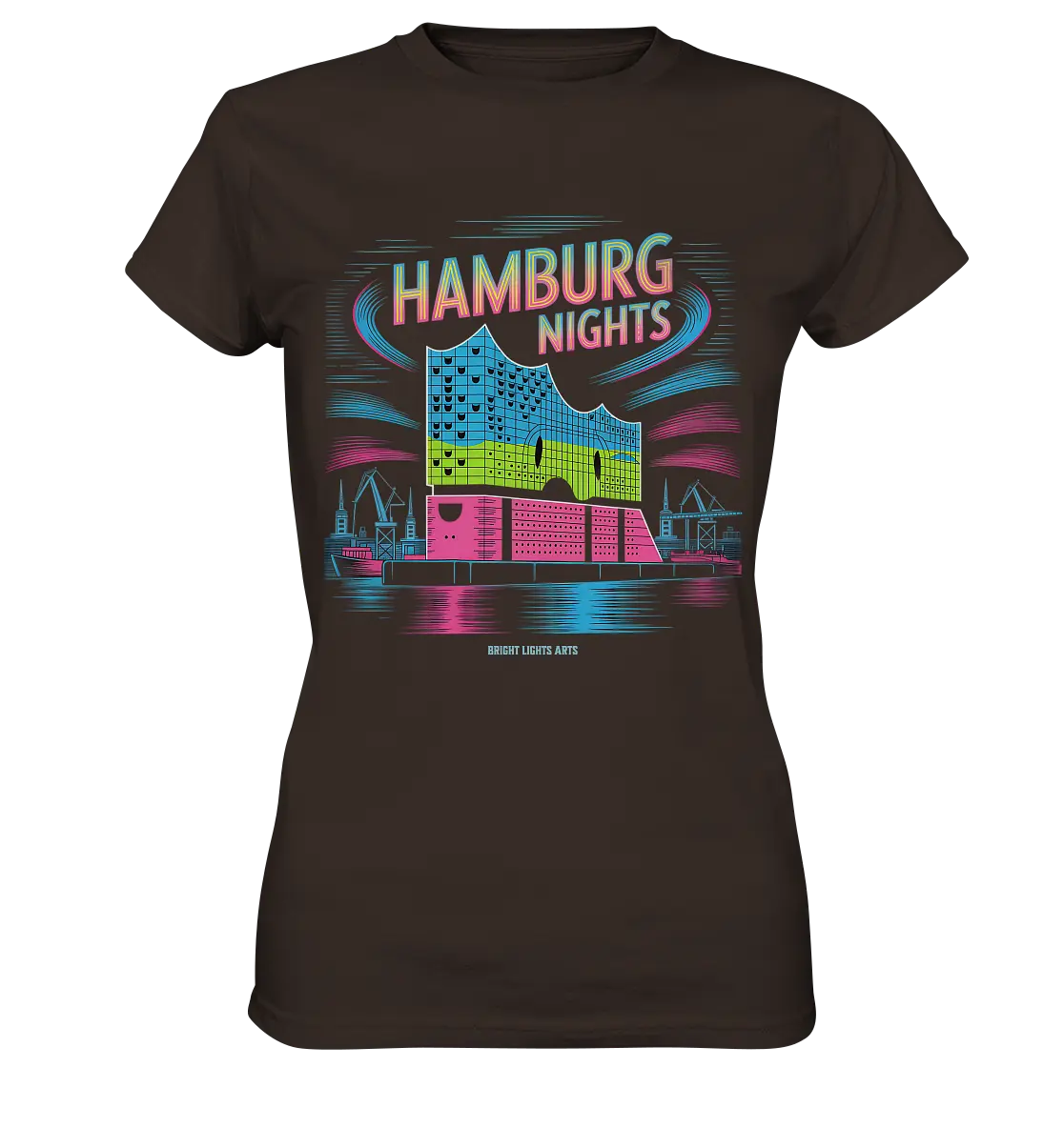 Hamburg Nights Neon City Vibes  - Ladies Premium Shirt Bright Lights Arts