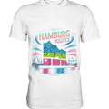 Hamburg Nights Neon City Vibes  - Premium Shirt Bright Lights Arts
