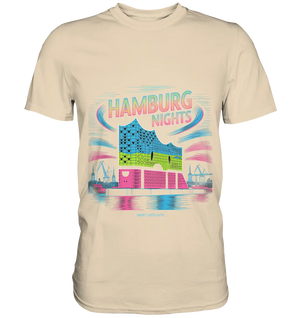 Hamburg Nights Neon City Vibes  - Premium Shirt Bright Lights Arts