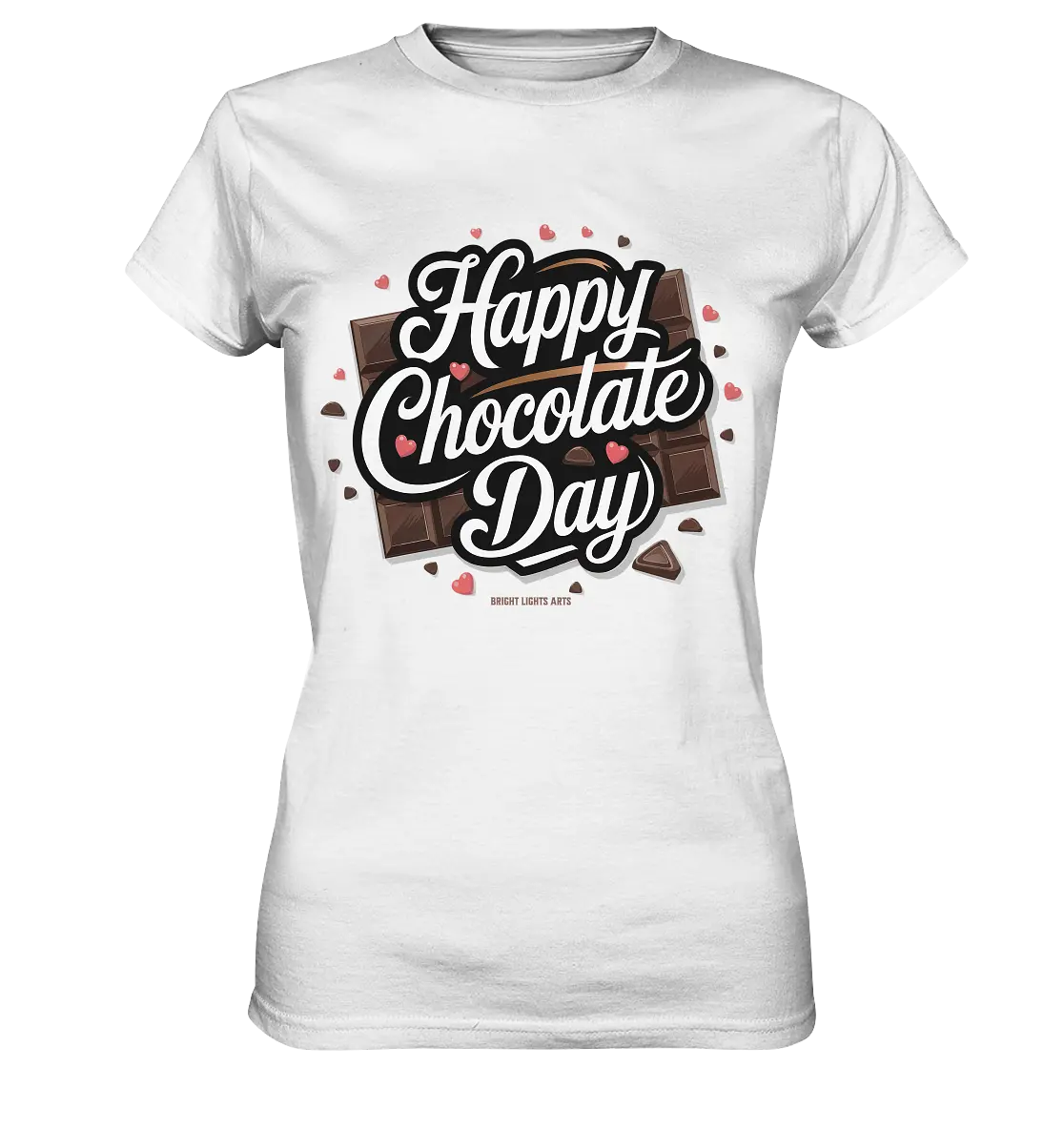 Happy Chocolate Day Festliches Design mit Schokoladenherzen und tafeln - Ladies Premium Shirt Bright Lights Arts