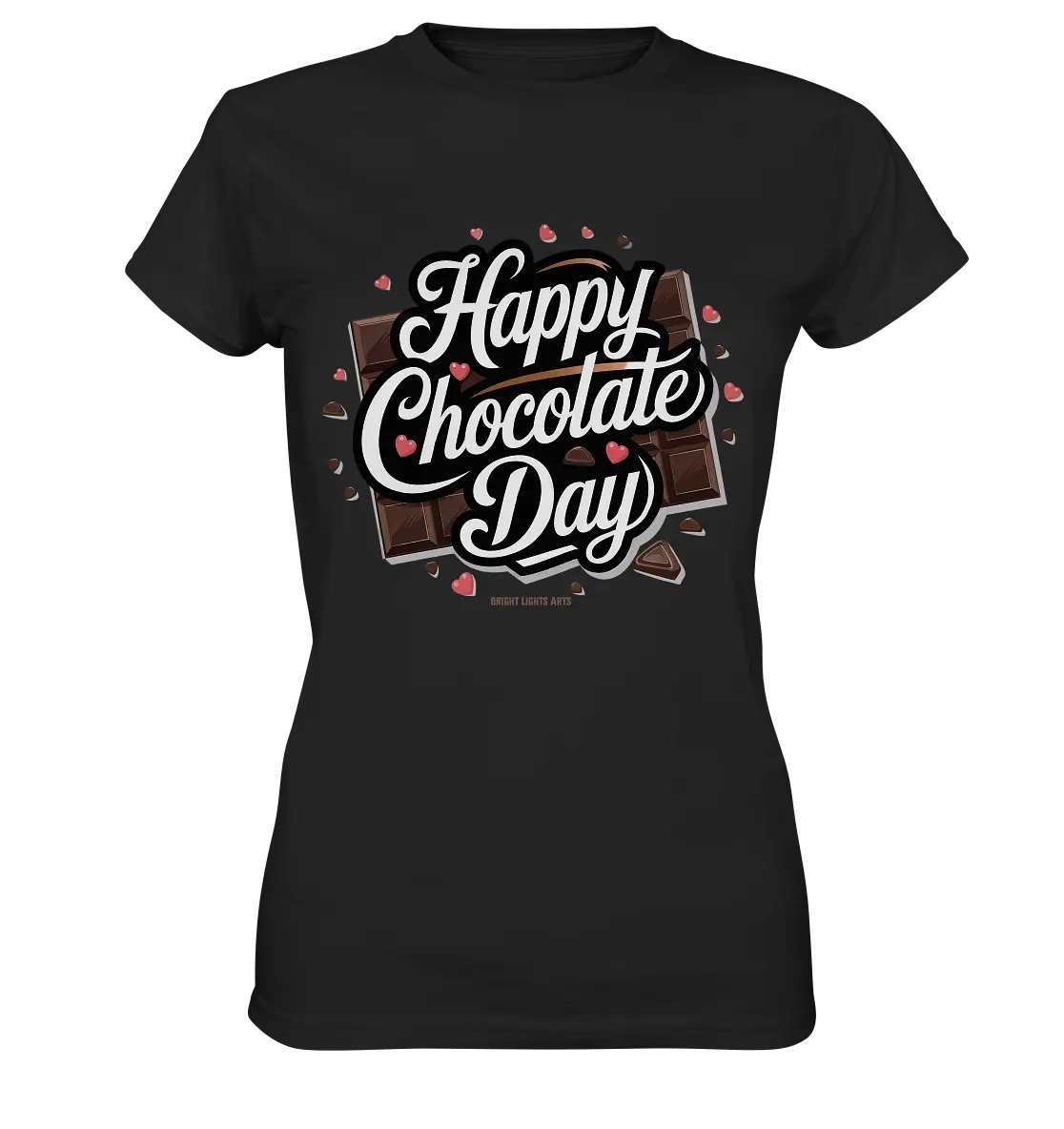 Happy Chocolate Day Festliches Design mit Schokoladenherzen und tafeln - Ladies Premium Shirt Bright Lights Arts