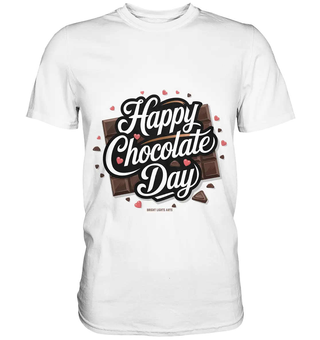 Happy Chocolate Day Festliches Design mit Schokoladenherzen und tafeln - Premium Shirt Bright Lights Arts
