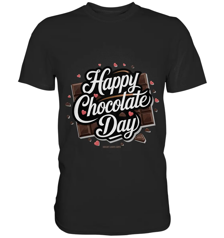 Happy Chocolate Day Festliches Design mit Schokoladenherzen und tafeln - Premium Shirt Bright Lights Arts
