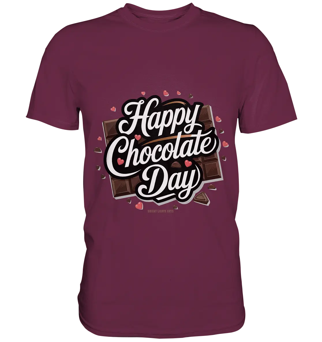 Happy Chocolate Day Festliches Design mit Schokoladenherzen und tafeln - Premium Shirt Bright Lights Arts