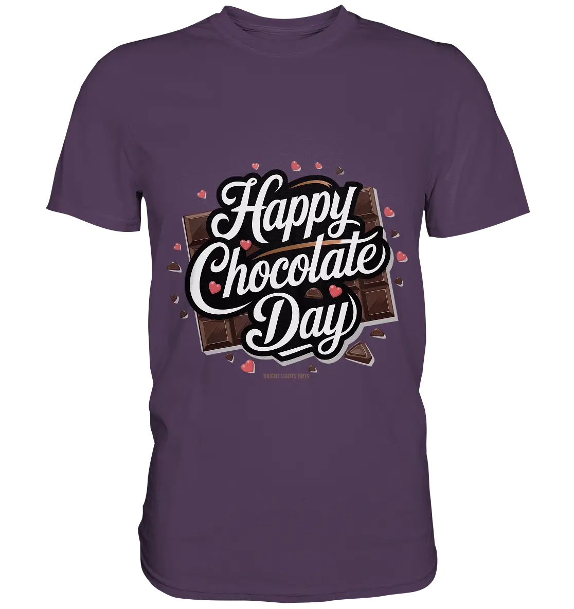 Happy Chocolate Day Festliches Design mit Schokoladenherzen und tafeln - Premium Shirt Bright Lights Arts