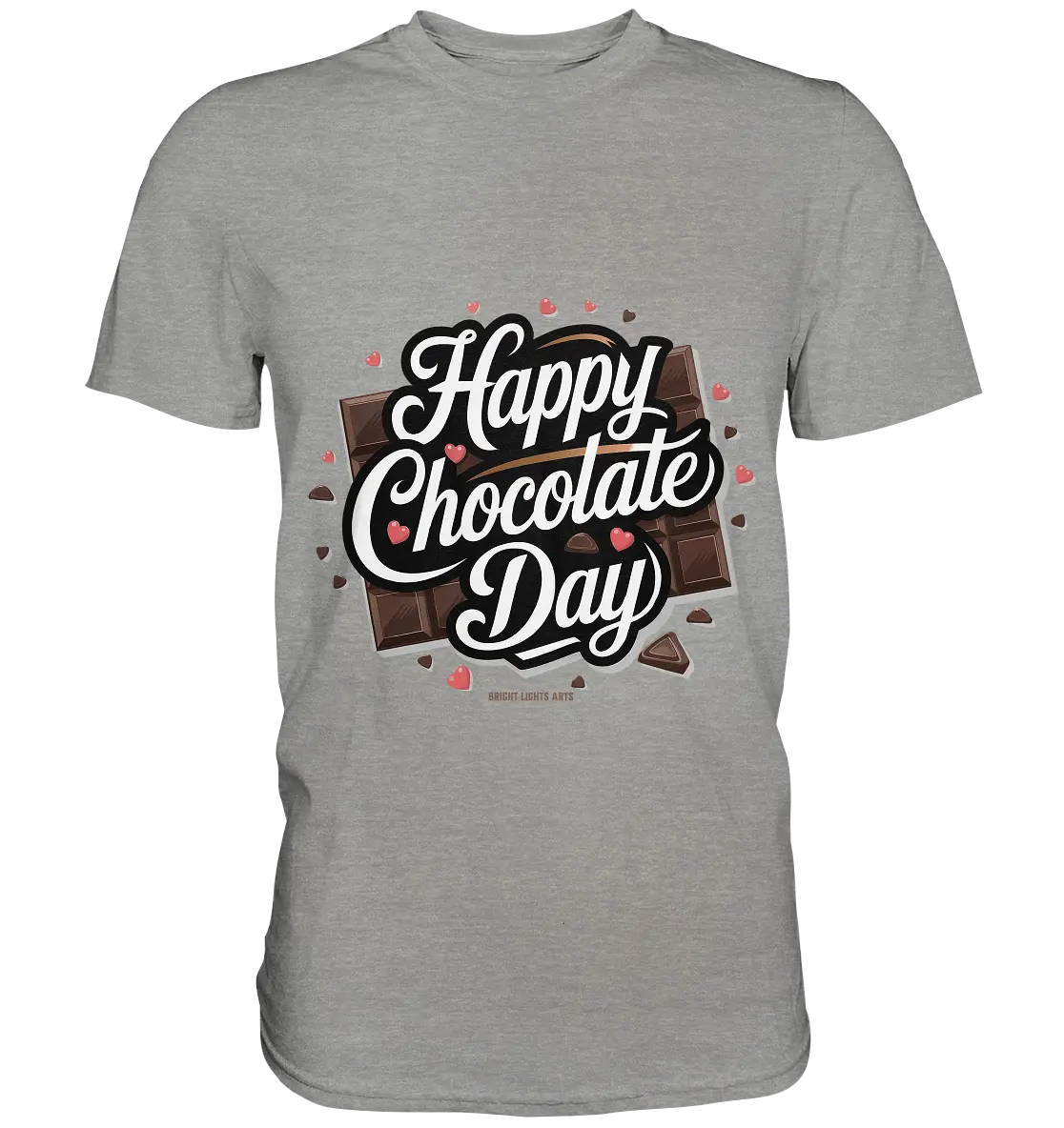 Happy Chocolate Day Festliches Design mit Schokoladenherzen und tafeln - Premium Shirt Bright Lights Arts
