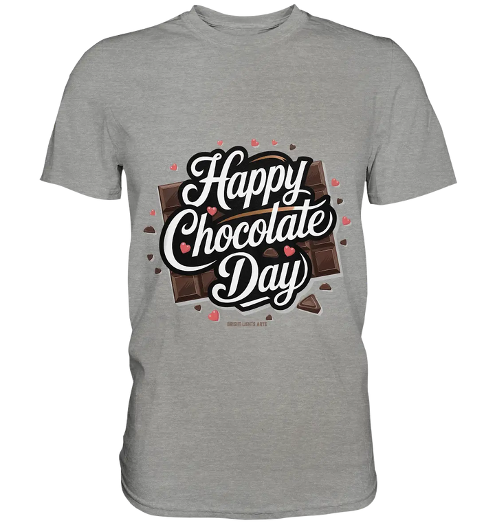 Happy Chocolate Day Festliches Design mit Schokoladenherzen und tafeln - Premium Shirt Bright Lights Arts