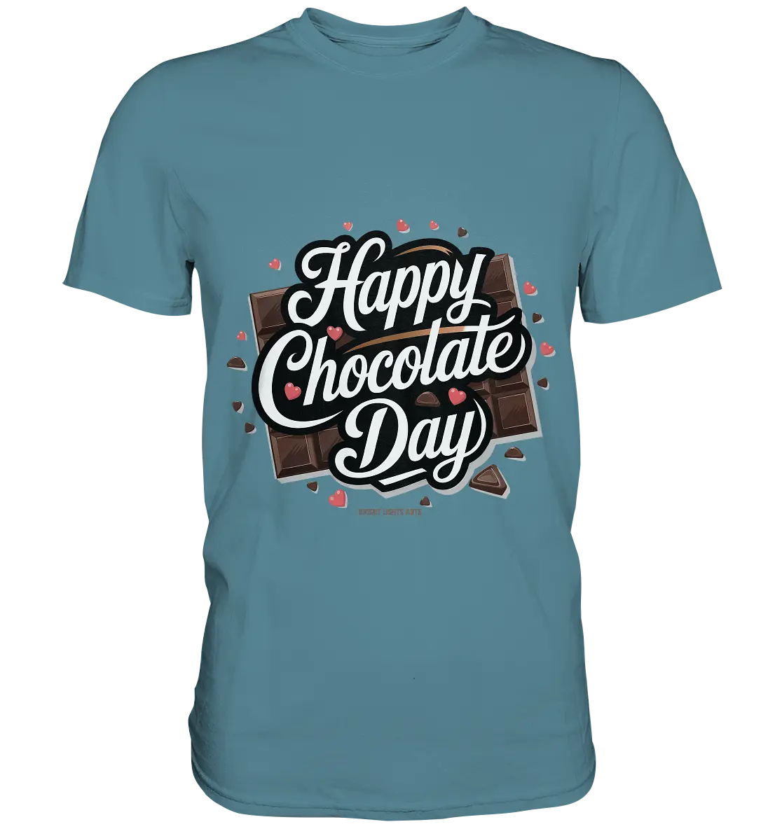 Happy Chocolate Day Festliches Design mit Schokoladenherzen und tafeln - Premium Shirt Bright Lights Arts