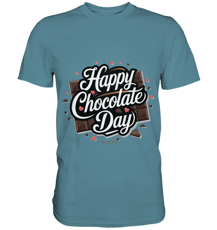 Happy Chocolate Day Festliches Design mit Schokoladenherzen und tafeln - Premium Shirt Bright Lights Arts