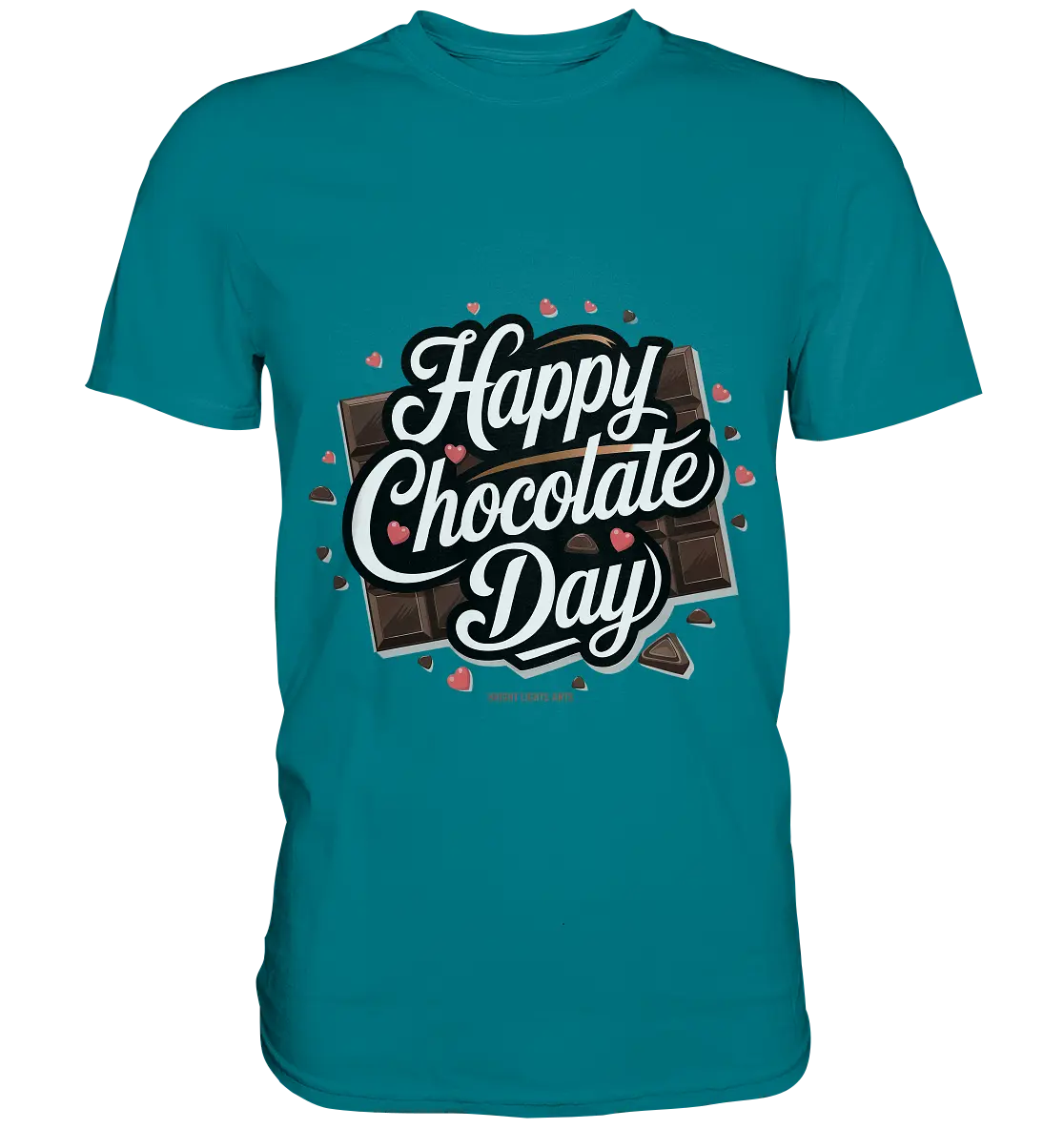 Happy Chocolate Day Festliches Design mit Schokoladenherzen und tafeln - Premium Shirt Bright Lights Arts
