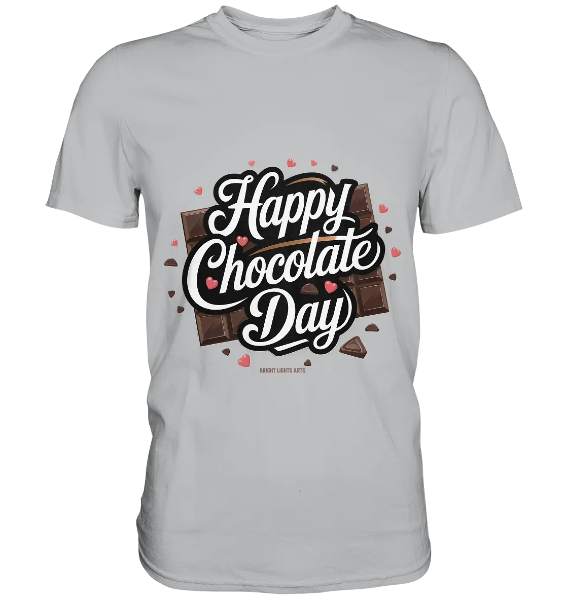 Happy Chocolate Day Festliches Design mit Schokoladenherzen und tafeln - Premium Shirt Bright Lights Arts