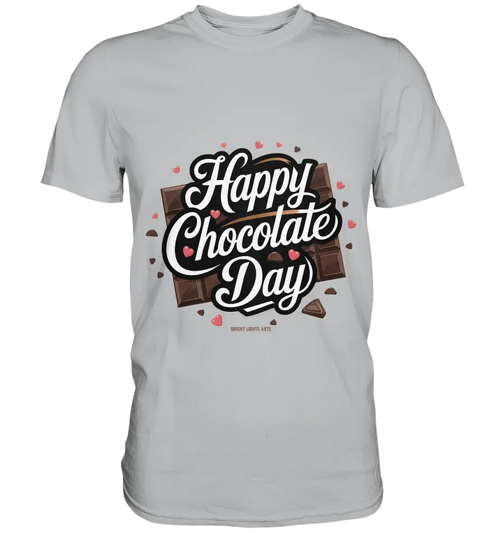 Happy Chocolate Day Festliches Design mit Schokoladenherzen und tafeln - Premium Shirt Bright Lights Arts