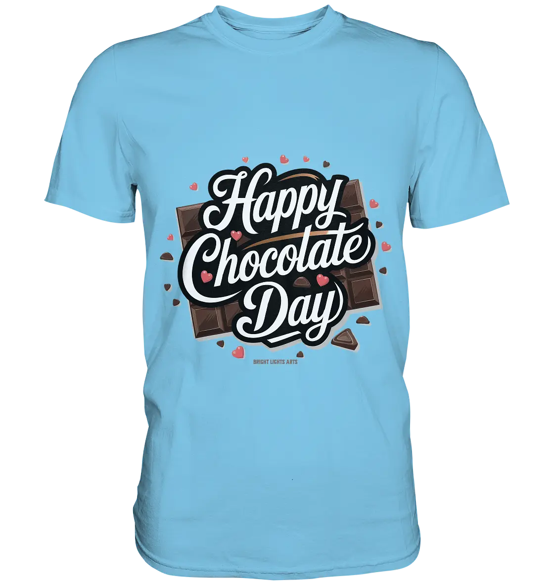 Happy Chocolate Day Festliches Design mit Schokoladenherzen und tafeln - Premium Shirt Bright Lights Arts