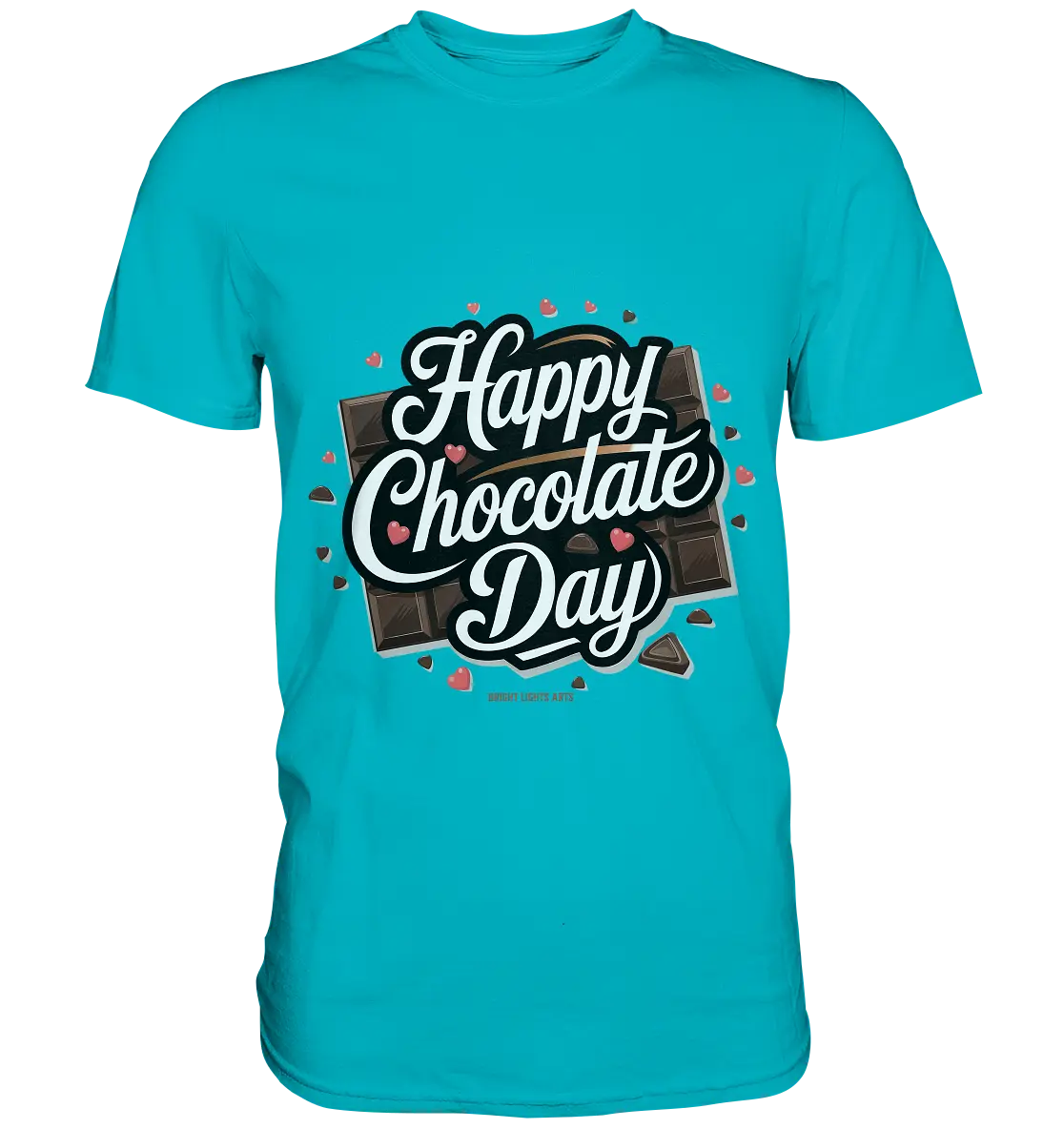 Happy Chocolate Day Festliches Design mit Schokoladenherzen und tafeln - Premium Shirt Bright Lights Arts