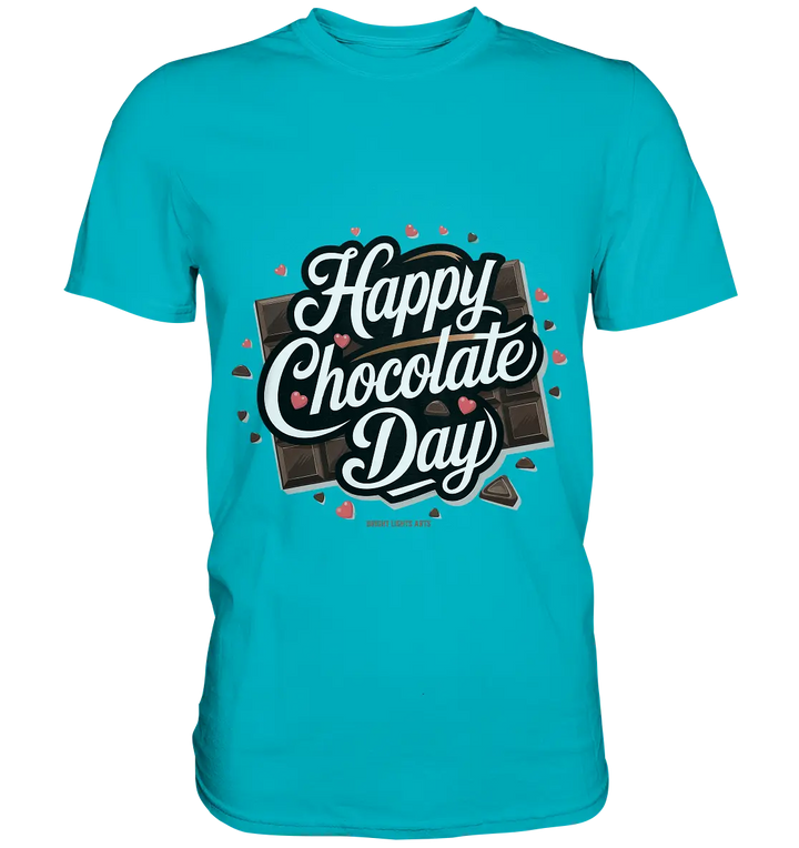 Happy Chocolate Day Festliches Design mit Schokoladenherzen und tafeln - Premium Shirt Bright Lights Arts