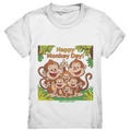 Happy Monkey Day – Fröhliche Affenfamilie - Kids Premium Shirt Bright Lights Arts