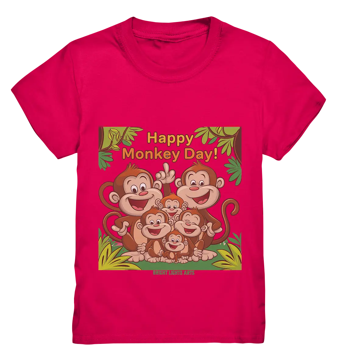Happy Monkey Day – Fröhliche Affenfamilie - Kids Premium Shirt Bright Lights Arts