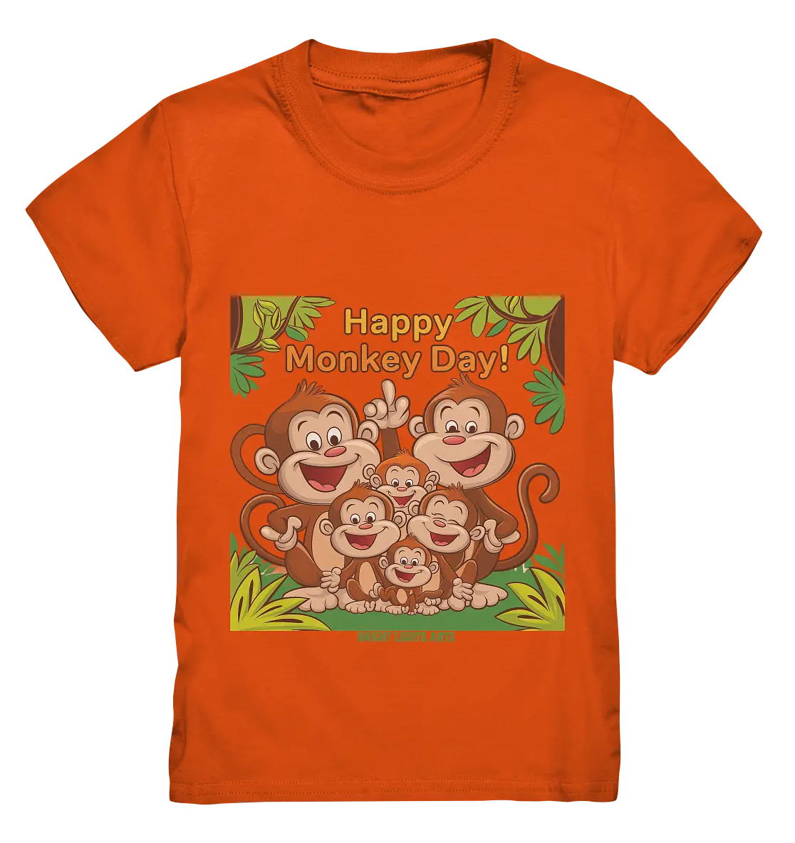 Happy Monkey Day – Fröhliche Affenfamilie - Kids Premium Shirt Bright Lights Arts