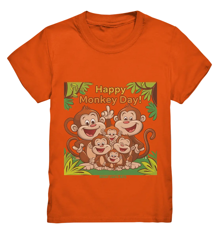 Happy Monkey Day – Fröhliche Affenfamilie - Kids Premium Shirt Bright Lights Arts