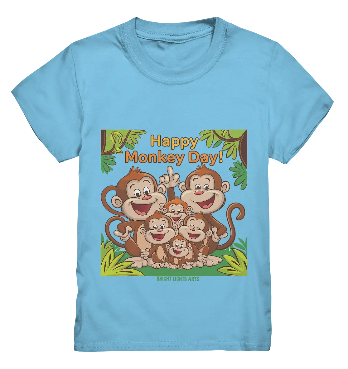 Happy Monkey Day – Fröhliche Affenfamilie - Kids Premium Shirt Bright Lights Arts