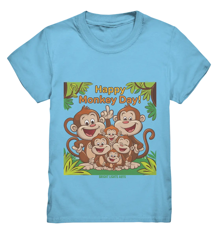 Happy Monkey Day – Fröhliche Affenfamilie - Kids Premium Shirt Bright Lights Arts