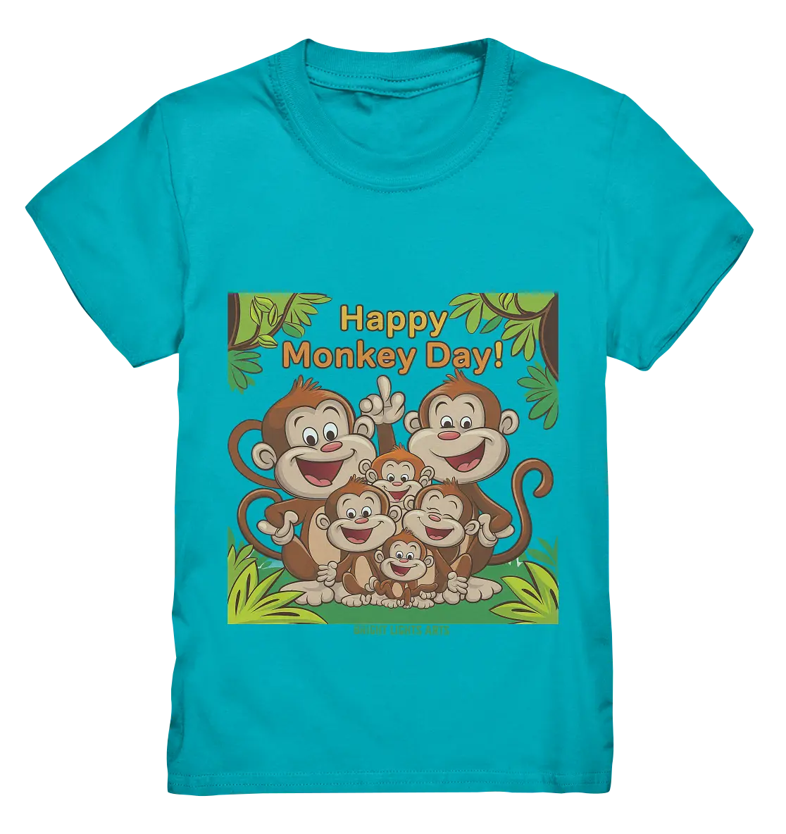 Happy Monkey Day – Fröhliche Affenfamilie - Kids Premium Shirt Bright Lights Arts