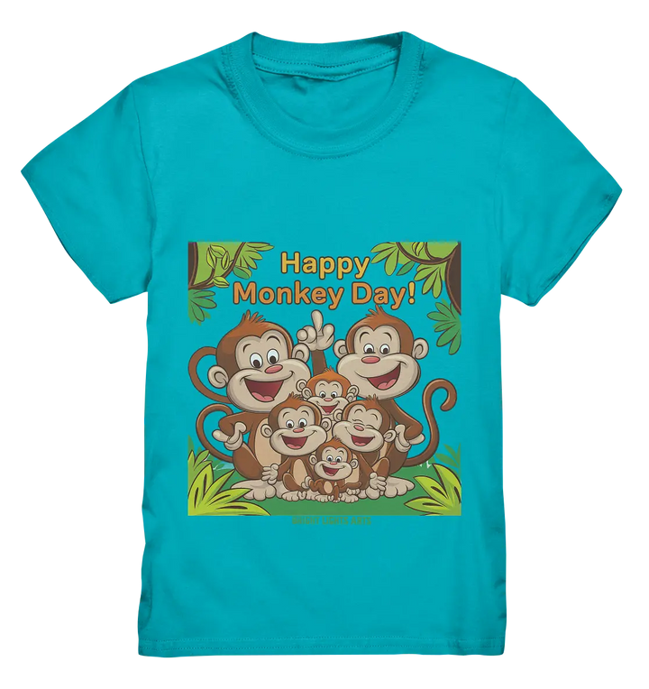 Happy Monkey Day – Fröhliche Affenfamilie - Kids Premium Shirt Bright Lights Arts