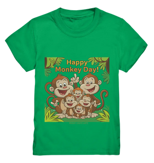 Happy Monkey Day – Fröhliche Affenfamilie - Kids Premium Shirt Bright Lights Arts