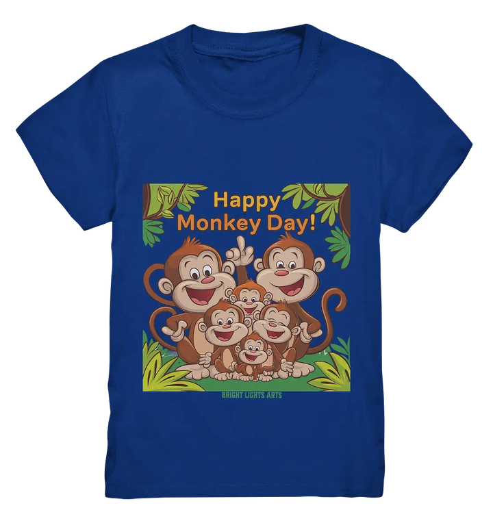 Happy Monkey Day – Fröhliche Affenfamilie - Kids Premium Shirt Bright Lights Arts
