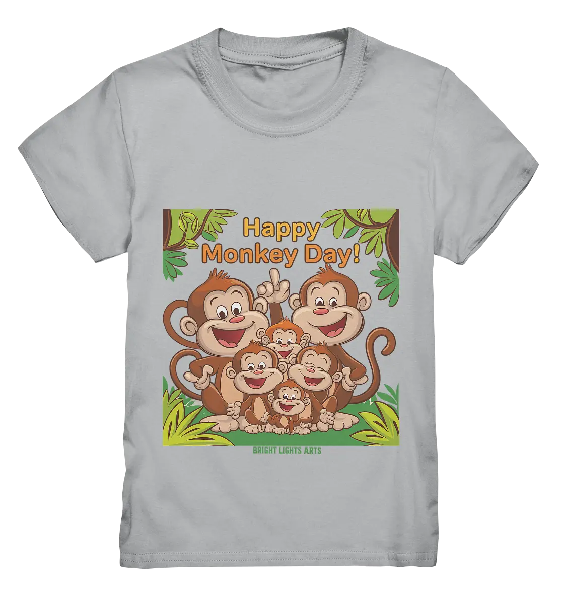 Happy Monkey Day – Fröhliche Affenfamilie - Kids Premium Shirt Bright Lights Arts