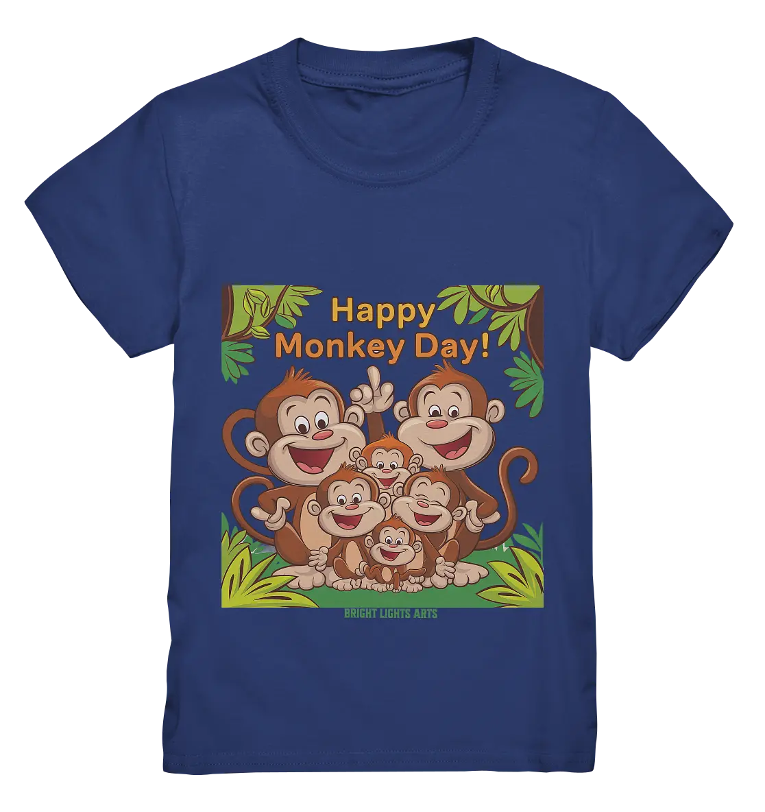 Happy Monkey Day – Fröhliche Affenfamilie - Kids Premium Shirt Bright Lights Arts