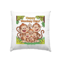 Happy Monkey Day – Fröhliche Affenfamilie - Kissen 40x40cm Bright Lights Arts