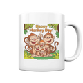 Happy Monkey Day – Fröhliche Affenfamilie - Tasse glossy Bright Lights Arts
