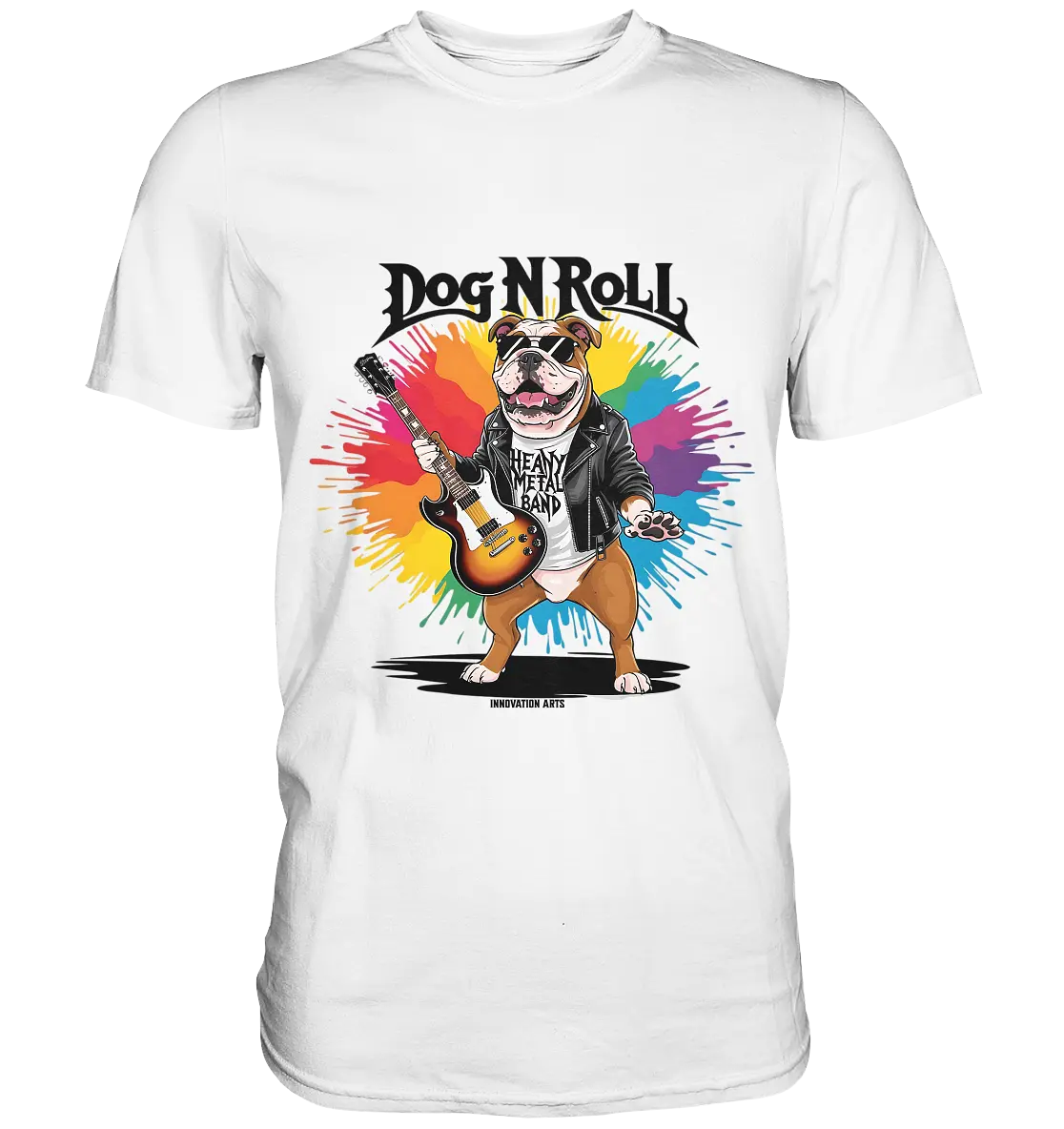 Heavy Metal Bulldogge – Rockig und cool! - Premium Shirt Bright Lights Arts