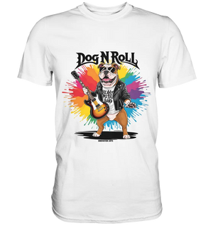 Heavy Metal Bulldogge – Rockig und cool! - Premium Shirt Bright Lights Arts