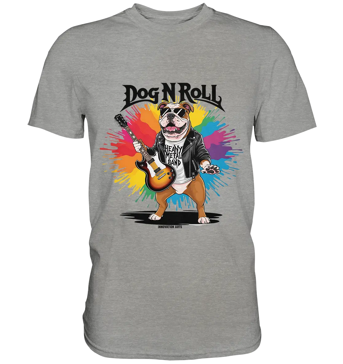 Heavy Metal Bulldogge – Rockig und cool! - Premium Shirt Bright Lights Arts