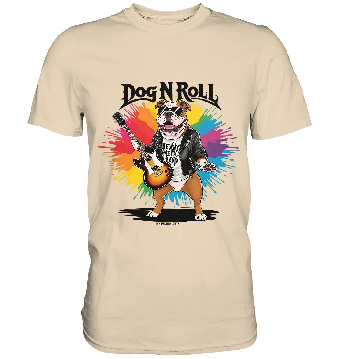 Heavy Metal Bulldogge – Rockig und cool! - Premium Shirt Bright Lights Arts