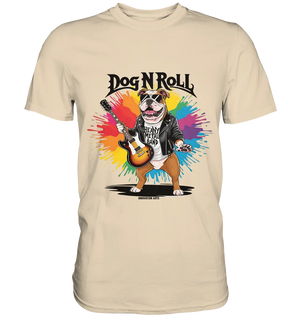 Heavy Metal Bulldogge – Rockig und cool! - Premium Shirt Bright Lights Arts