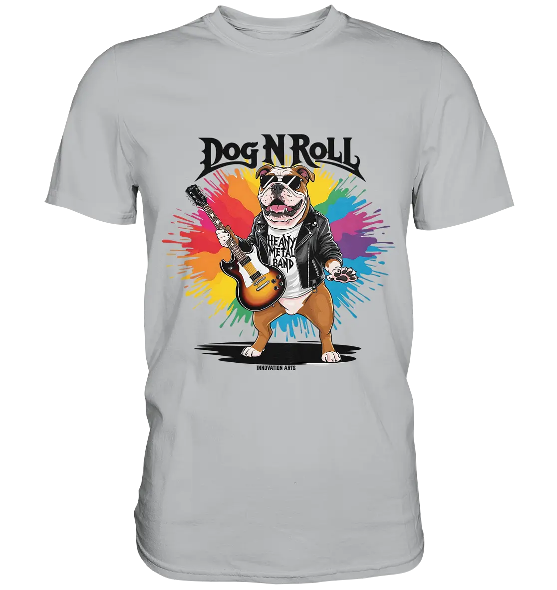 Heavy Metal Bulldogge – Rockig und cool! - Premium Shirt Bright Lights Arts