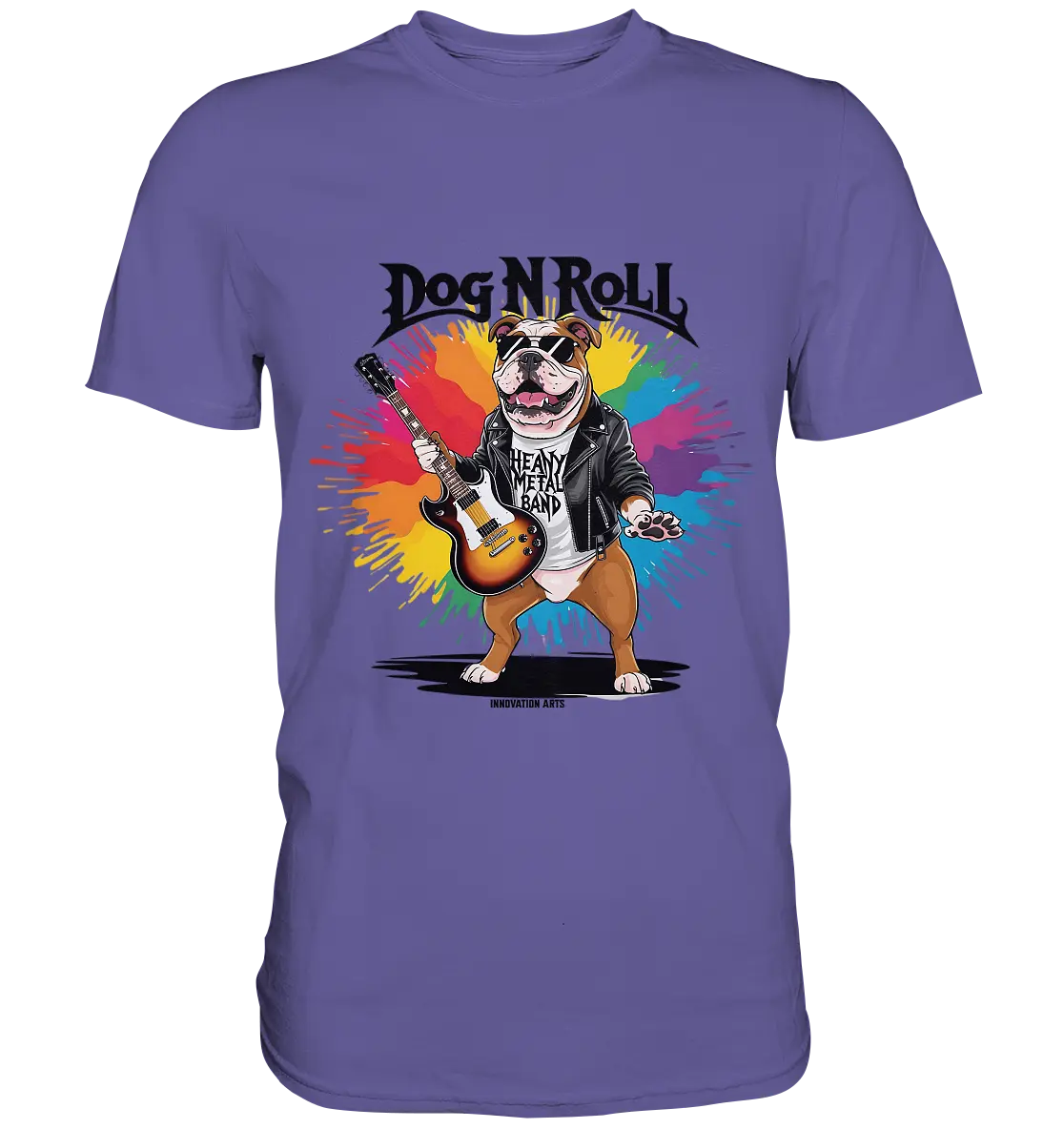 Heavy Metal Bulldogge – Rockig und cool! - Premium Shirt Bright Lights Arts