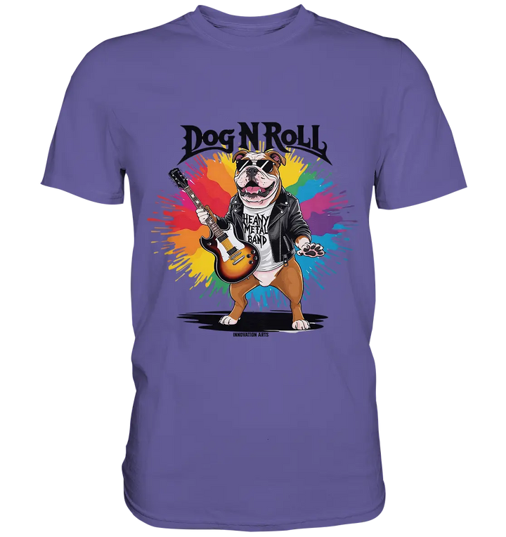 Heavy Metal Bulldogge – Rockig und cool! - Premium Shirt Bright Lights Arts