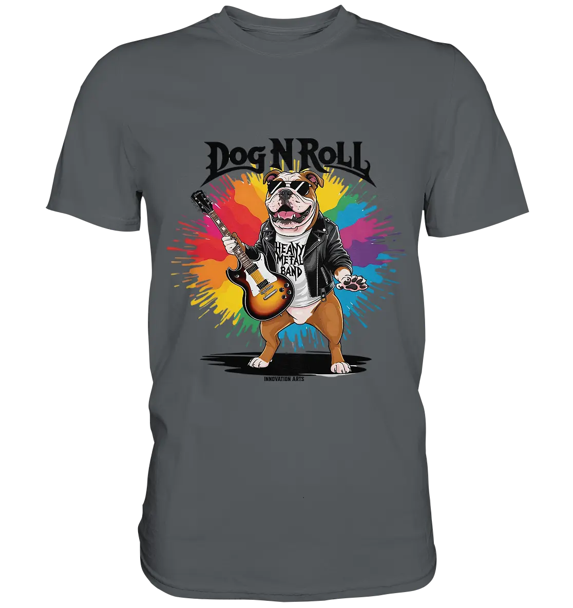 Heavy Metal Bulldogge – Rockig und cool! - Premium Shirt Bright Lights Arts