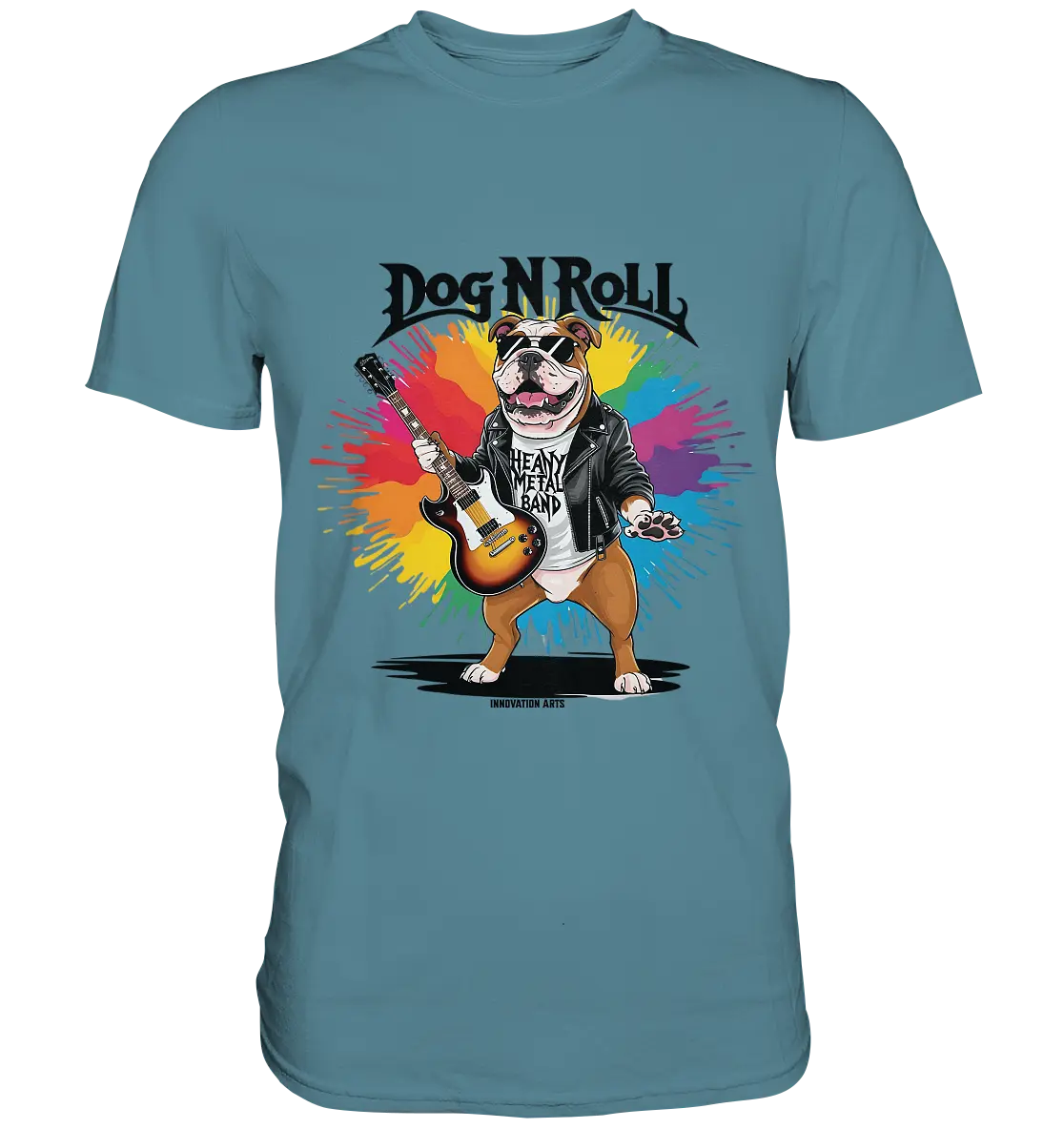 Heavy Metal Bulldogge – Rockig und cool! - Premium Shirt Bright Lights Arts