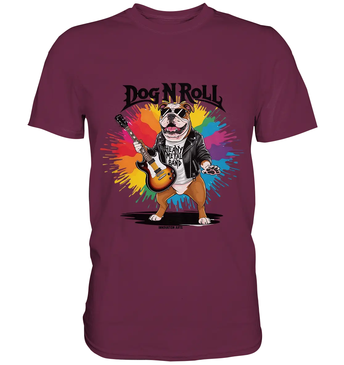 Heavy Metal Bulldogge – Rockig und cool! - Premium Shirt Bright Lights Arts