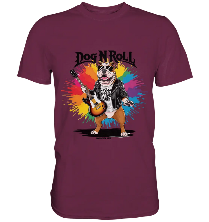 Heavy Metal Bulldogge – Rockig und cool! - Premium Shirt Bright Lights Arts