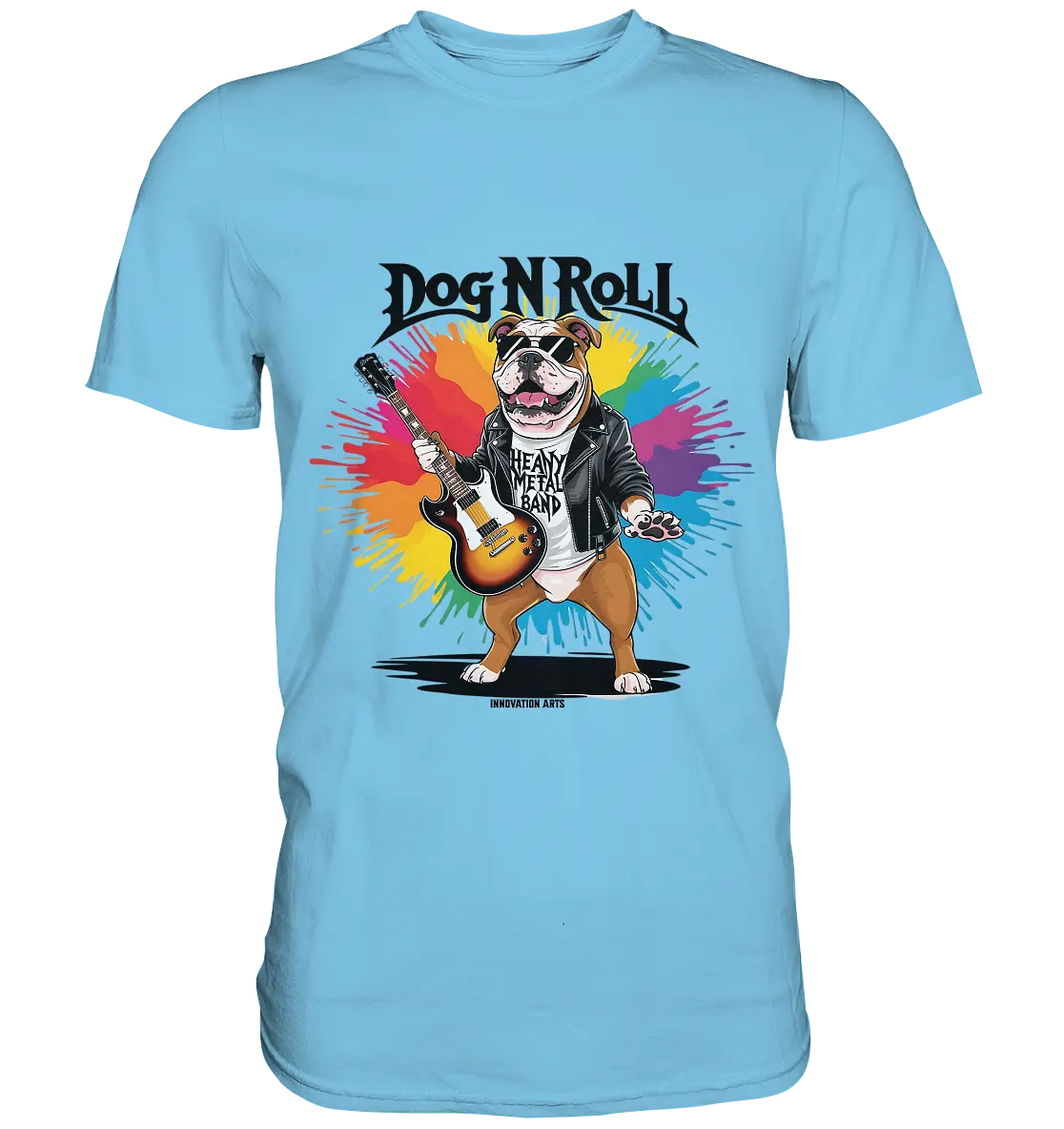 Heavy Metal Bulldogge – Rockig und cool! - Premium Shirt Bright Lights Arts