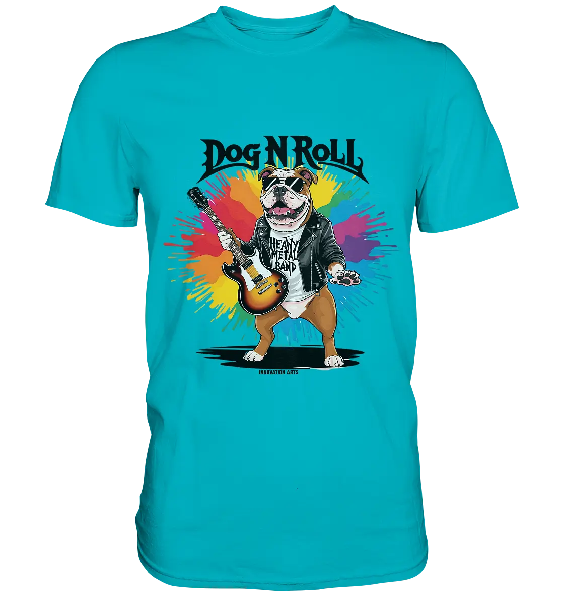 Heavy Metal Bulldogge – Rockig und cool! - Premium Shirt Bright Lights Arts